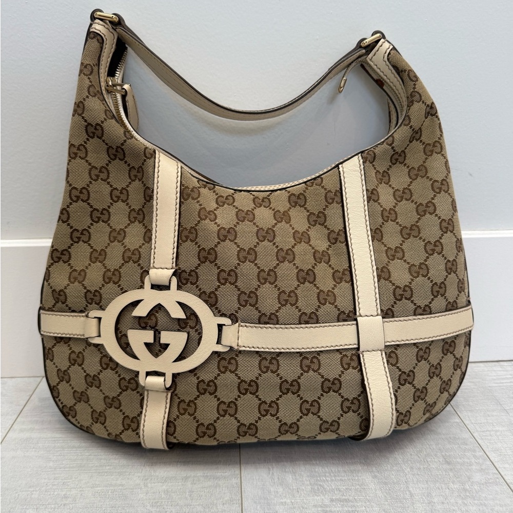 Gucci Monogram GG ROYAL Hobo Off White Bag